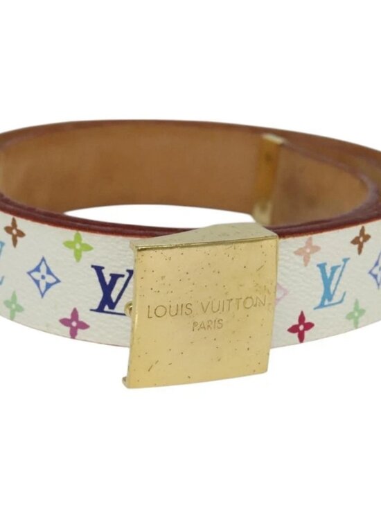 LOUIS VUITTON Monogram Multicolor Ceinture Carre Belt White M9270U LV Auth MY153 main image 6